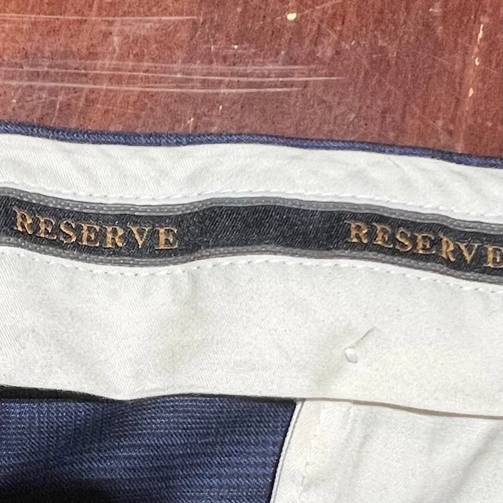 Jos. A. Bank Reserve Navy Blue Glen Plaid 100% Wool Suit 48R W42 3405/2DB